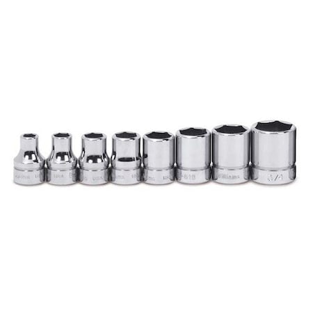 Williams Socket Set, 10 Pieces, 1/2 Inch Dr, Shallow, 1/2 Inch Size, JHWWSS-810RC JHWWSS-810RC